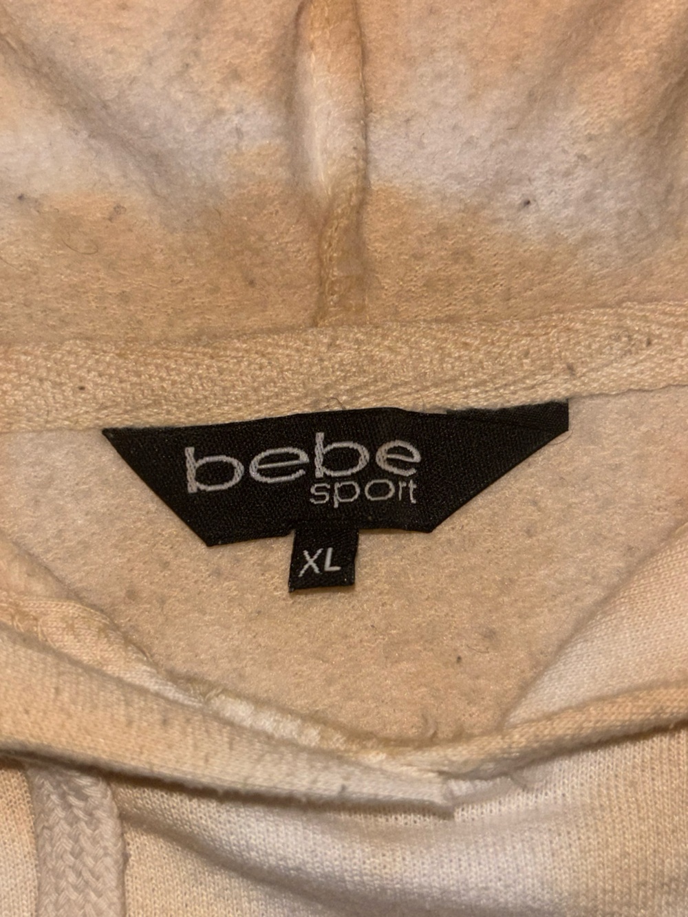 bebe Beige and White Tie-Dye Hooded Pullover - Picture 4 of 4